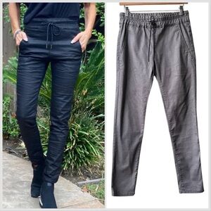 Bevy Flog Drawstring Charcoal Brown Grey Shely Check Drawstring Pants Sz 25